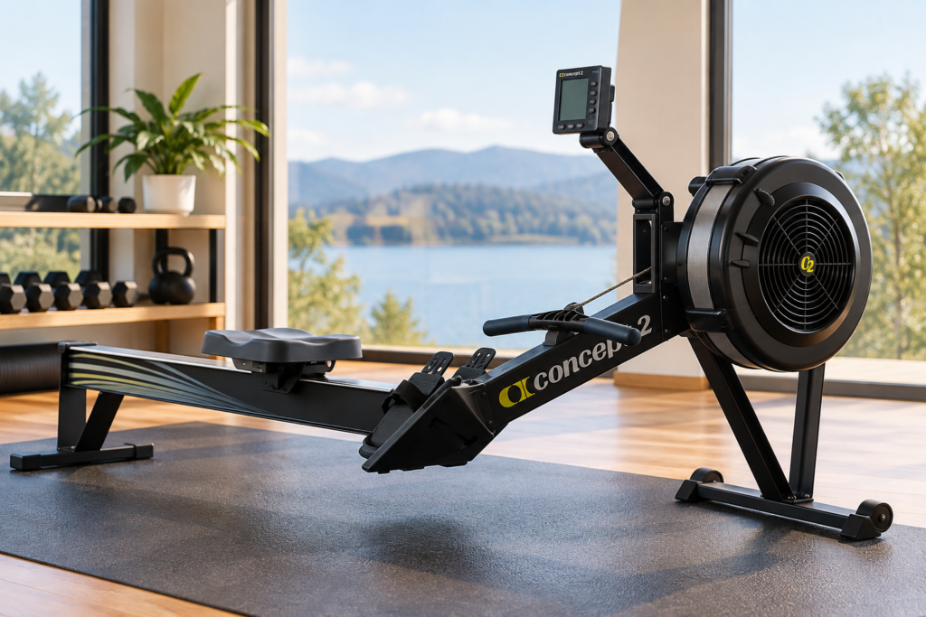 Indoor rowing machine for rowing training